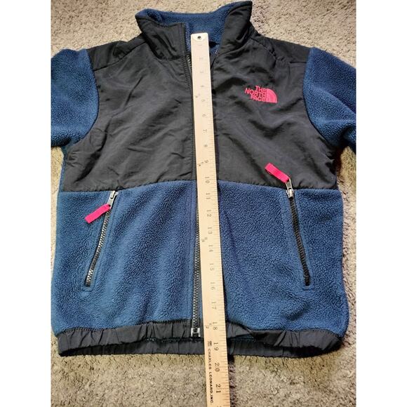 The North Face Jacket Youth Small 7/8 Blue Black Denali Polartec Fleece Full Zip - Picture 5 of 6
